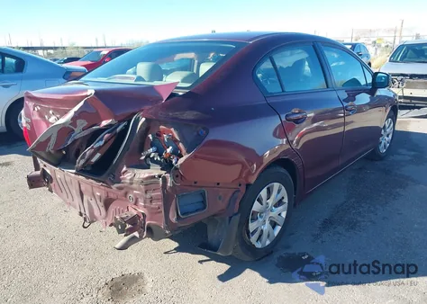 2012 Honda Civic Lx z USA, uszkodzony, nr VIN 2HGFB2F58CH504722